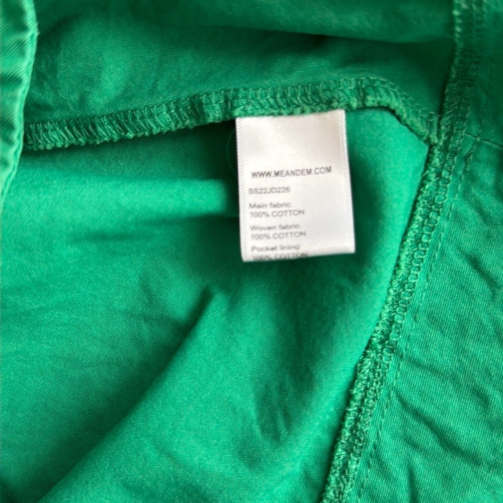 ME + EM vibrant green a line tiered v neck midi collared dress, size US 4 - Picture 8 of 10